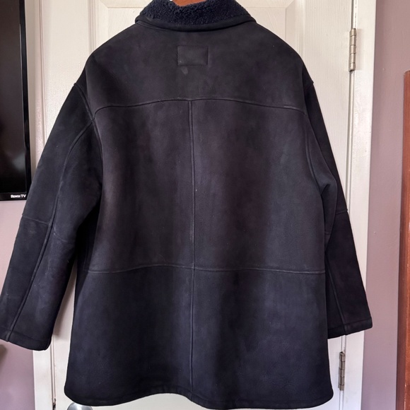 Vintage Ralp Lauren Blue Shearling Jacket Coat XL Genuine - Picture 5 of 12